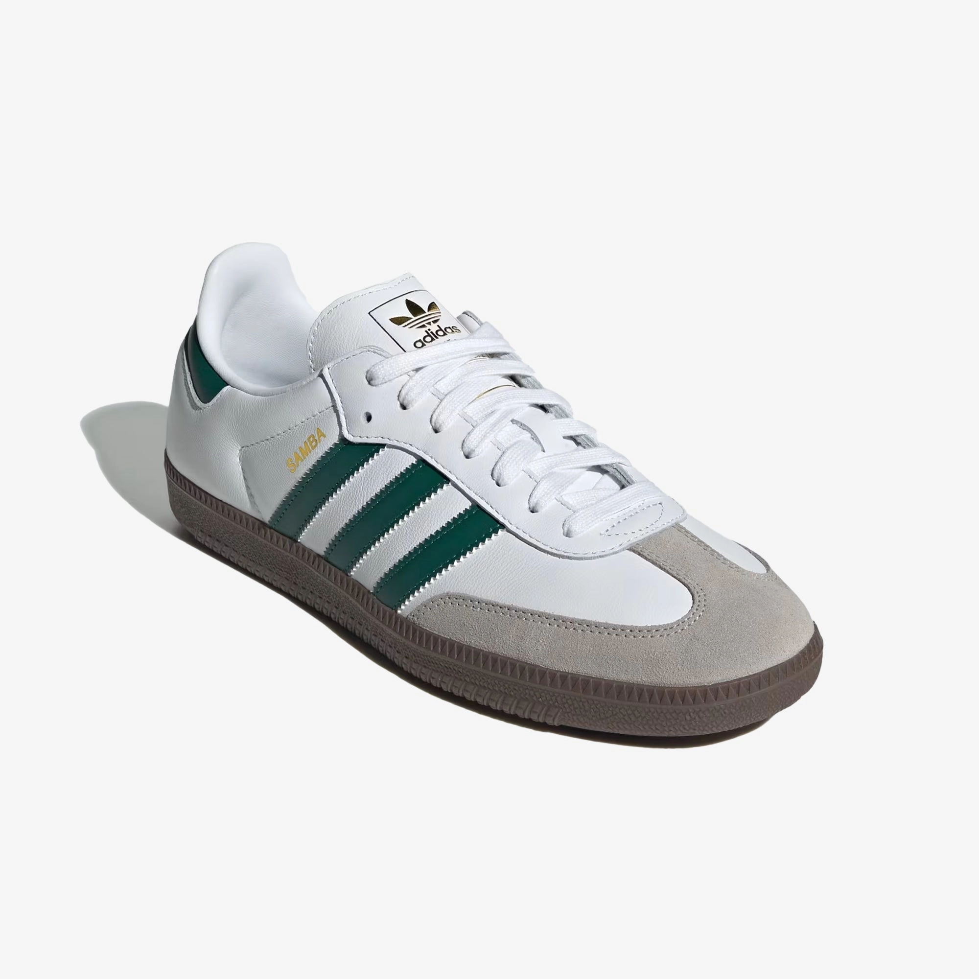 ADIDAS ORIGINALS | SAMBA OG { CLOUD WHITE/GREEN/CLEAR GRANITE