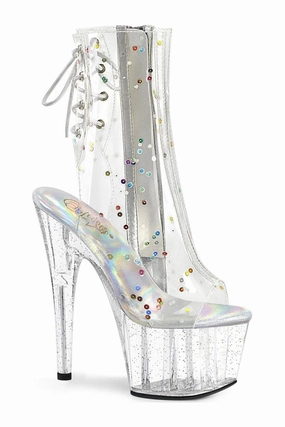 ADORE-1018C-2 Ankle Boot | Clear Faux Leather
