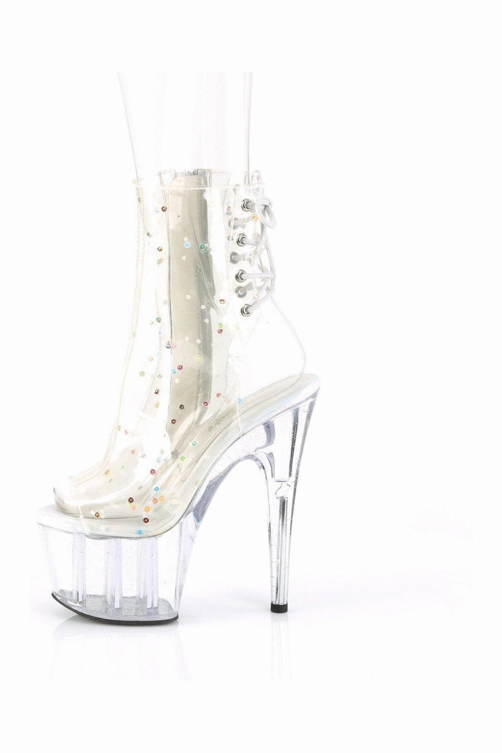 ADORE-1018C-2 Ankle Boot | Clear Faux Leather
