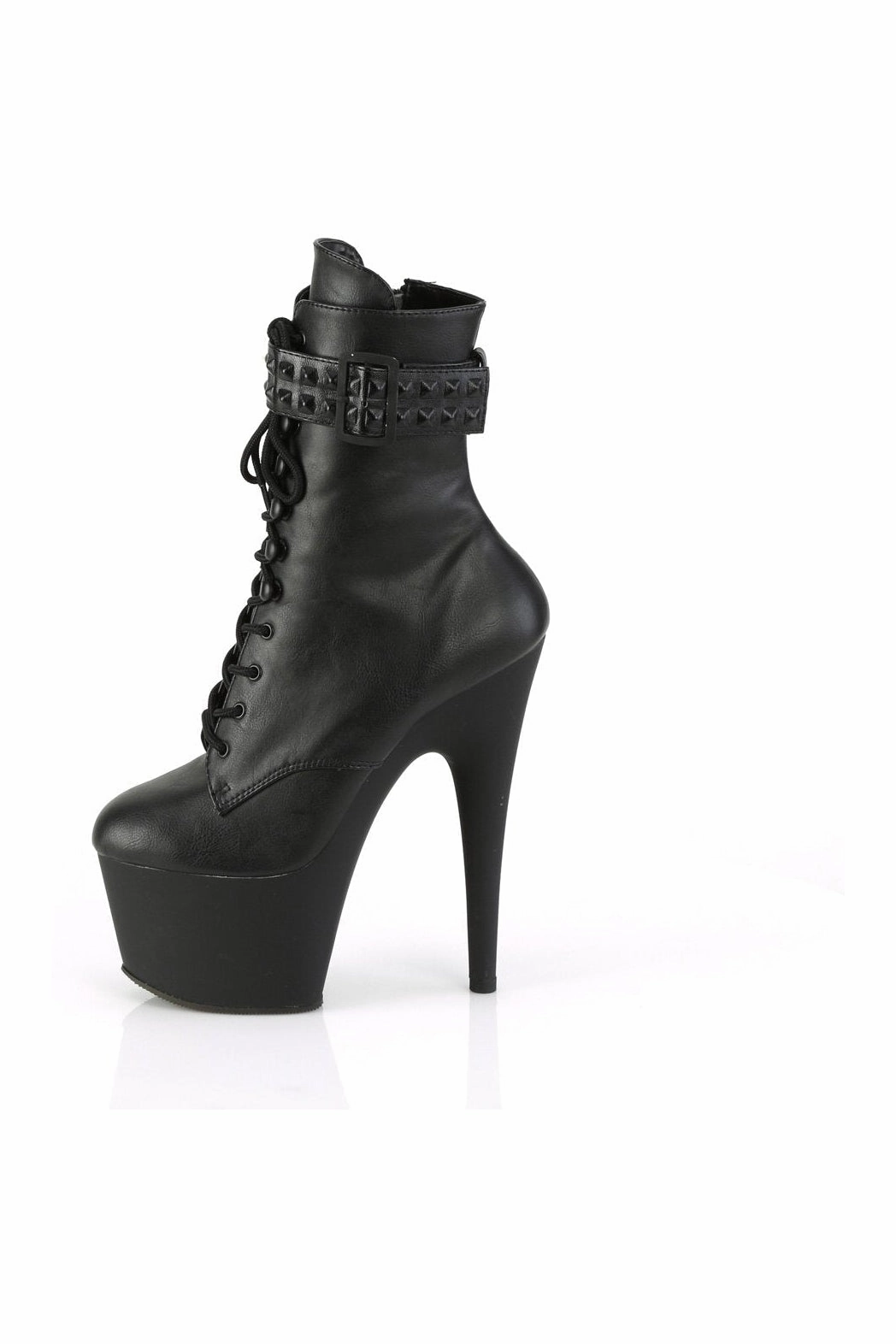 ADORE-1020STR Ankle Boot | Black Faux Leather