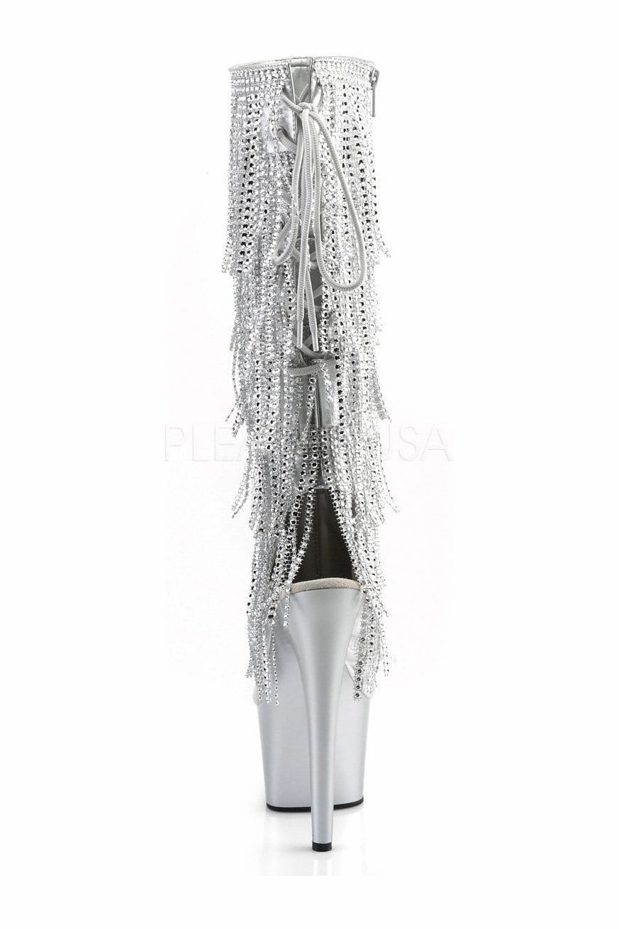 ADORE-2024RSF Platform Boot  | Silver Faux Leather