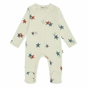 Antebies Starry Nights Rib Footsie Beige