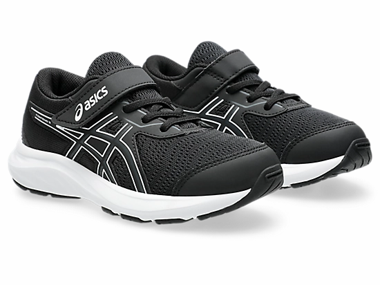 ASICS JUNIOR CONTEND 9 PS BLACK/WHITE RUNNING SHOE