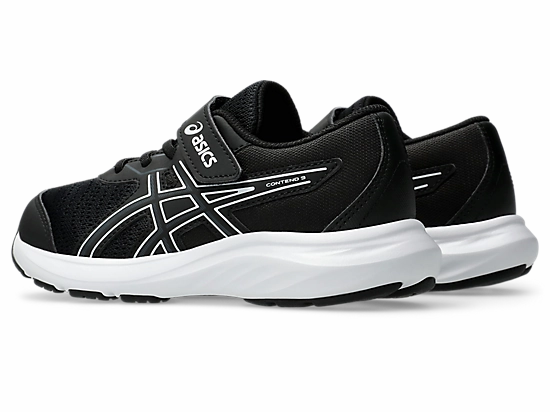 ASICS JUNIOR CONTEND 9 PS BLACK/WHITE RUNNING SHOE