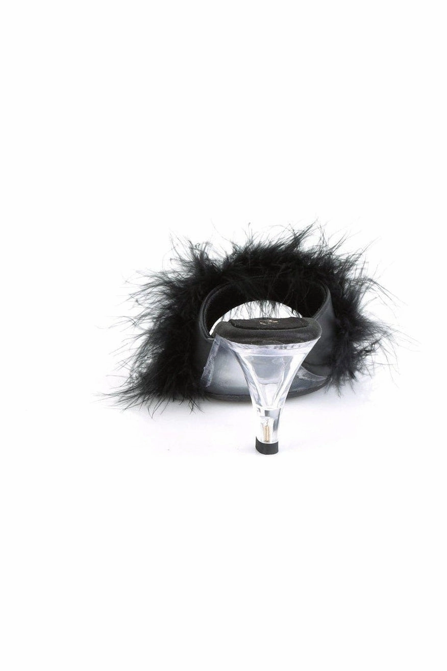 BELLE-301F Slide | Black Faux Leather