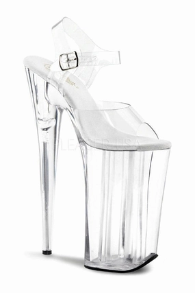 BEYOND-008 Platform Sandal  | Clear Vinyl