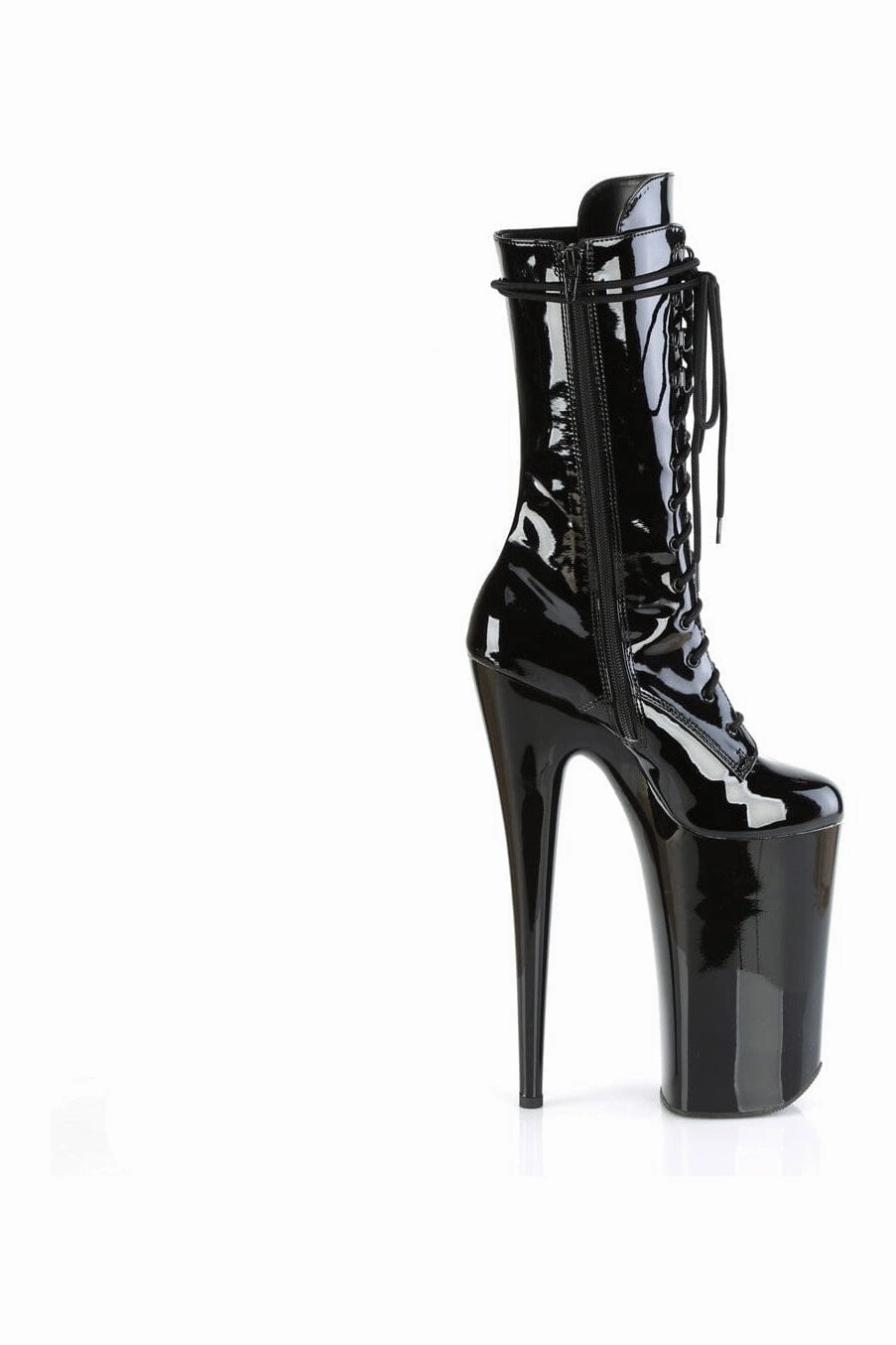 BEYOND-1050 Black Patent Knee Boot
