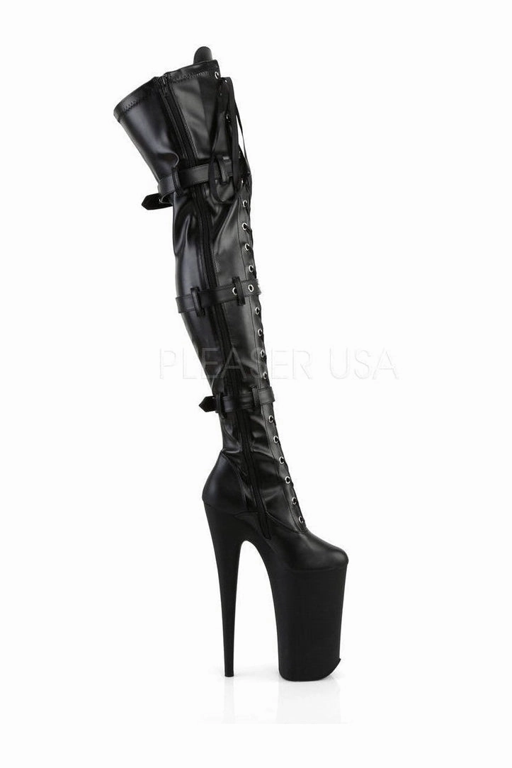 BEYOND-3028 Platform Boot  | Black Faux Leather
