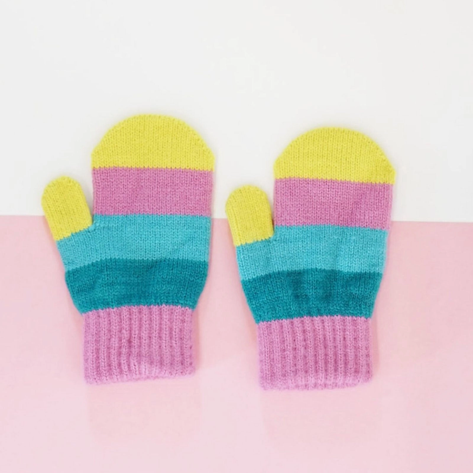 Blade & Rose Bright Striped Mittens 2-6 Years Blue/Red/Yellow
