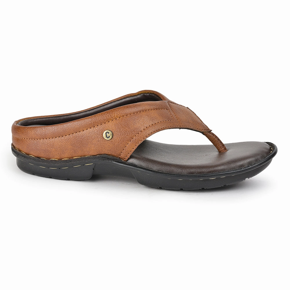 Coolers Tan Casual Slippers For Men AVN-08 By Liberty