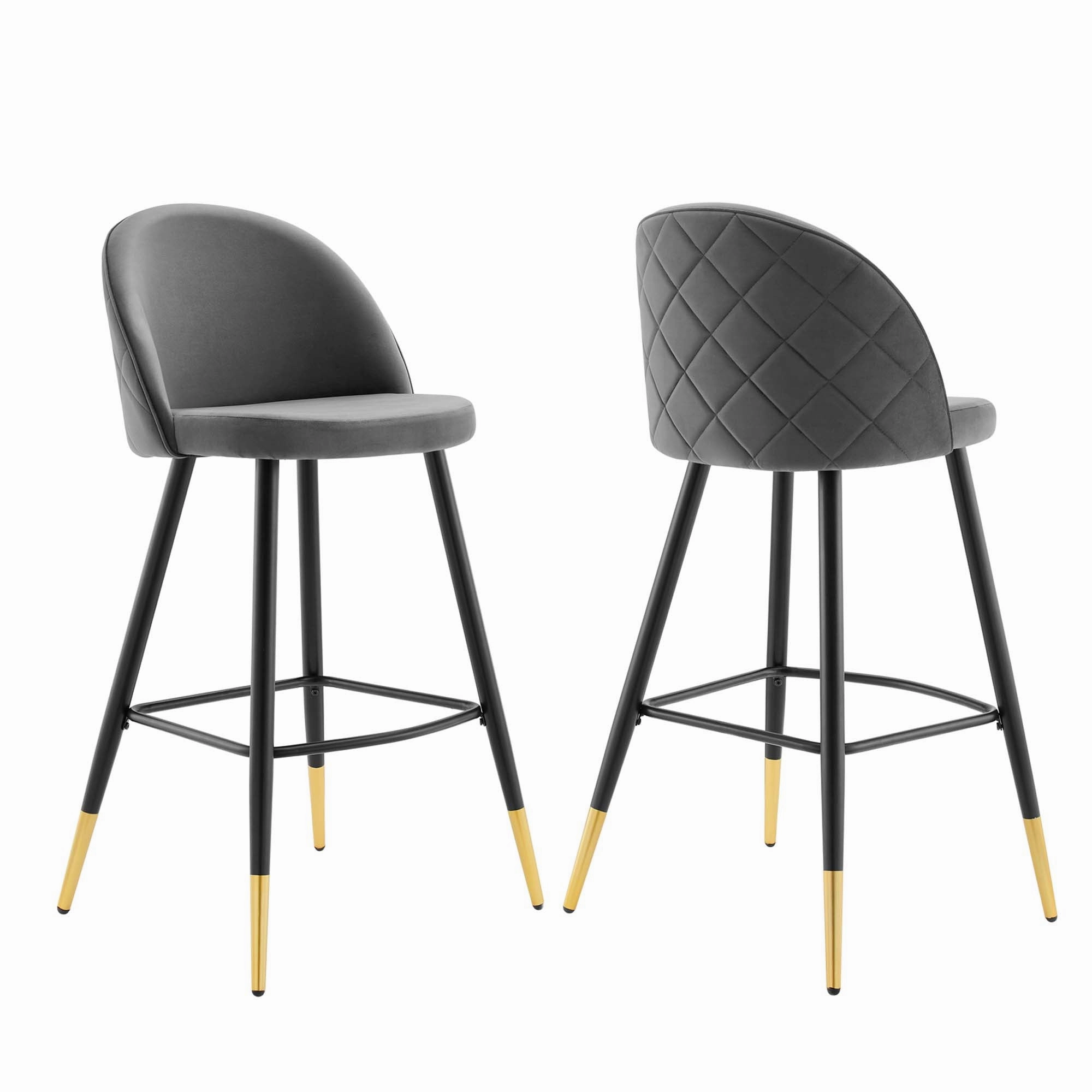 Cordial Performance Velvet Bar Stools - Set of 2 by Modway