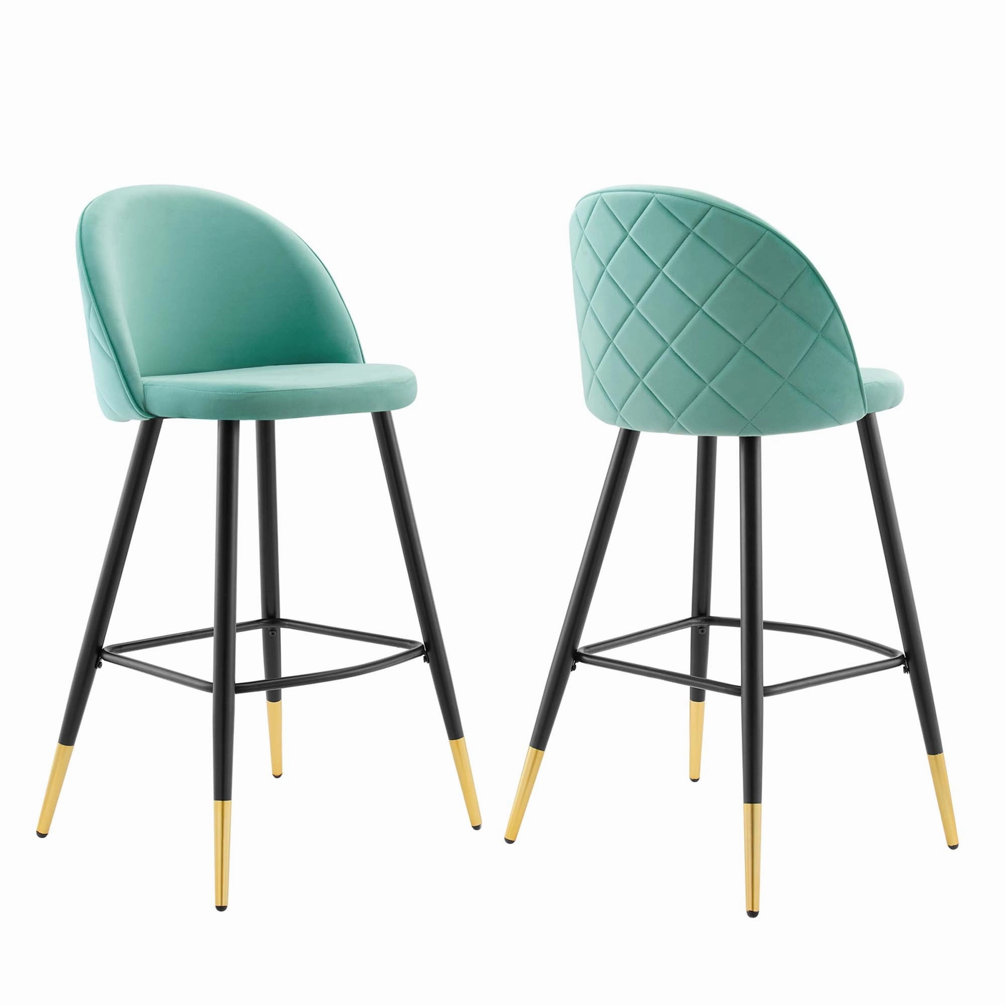 Cordial Performance Velvet Bar Stools - Set of 2 by Modway