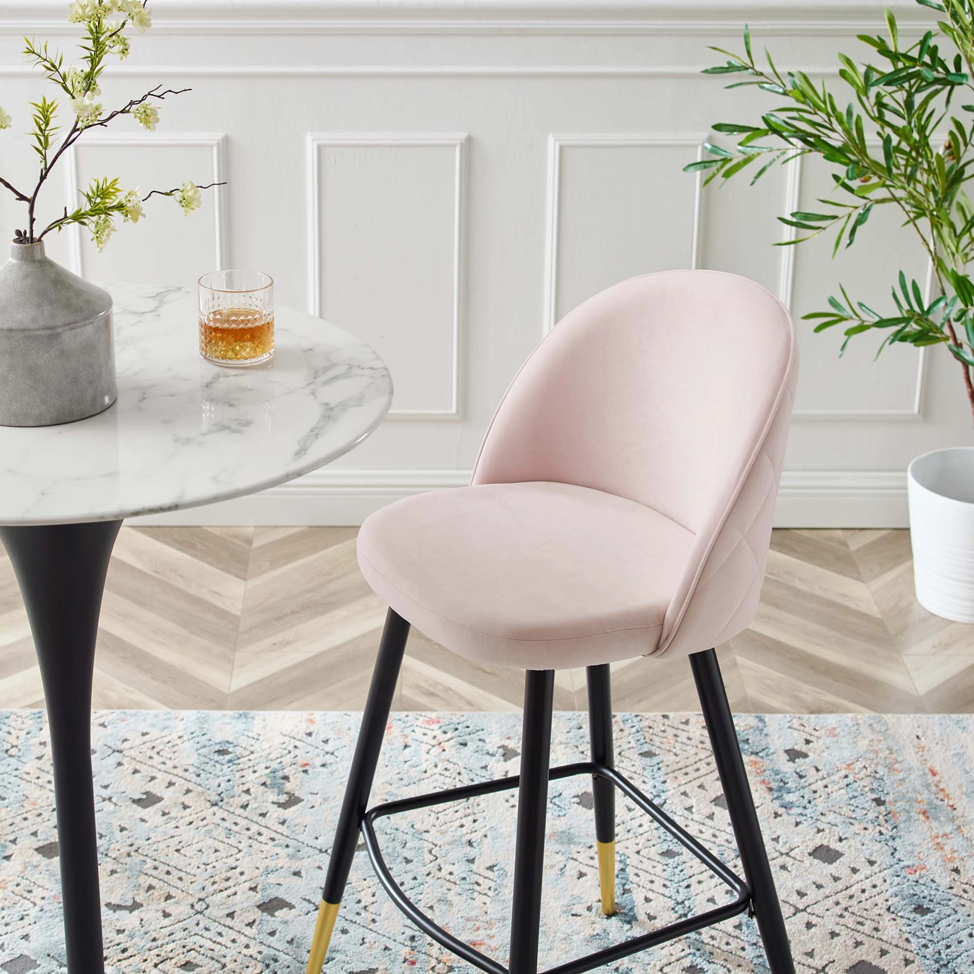 Cordial Performance Velvet Bar Stools - Set of 2 by Modway