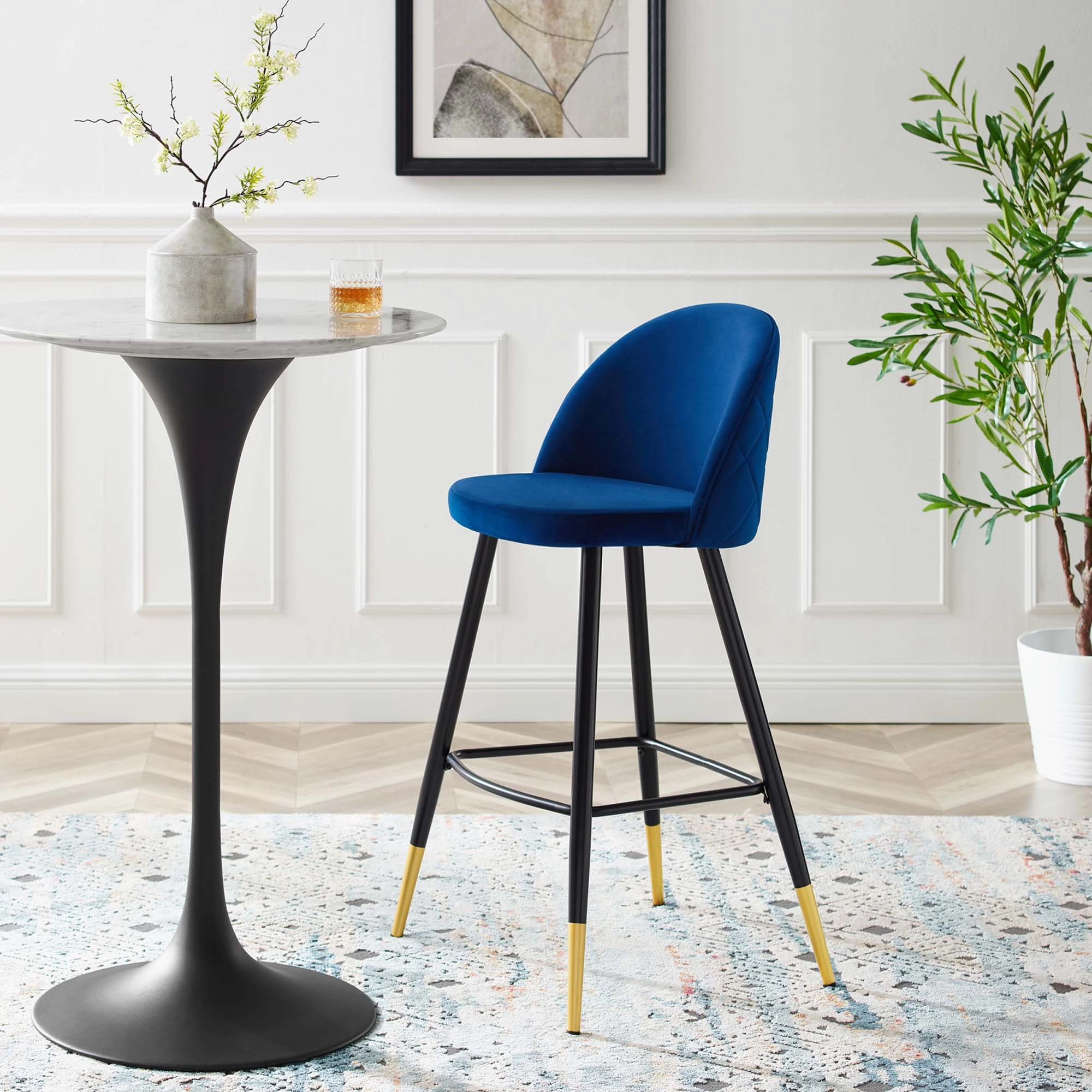 Cordial Performance Velvet Bar Stools - Set of 2 by Modway