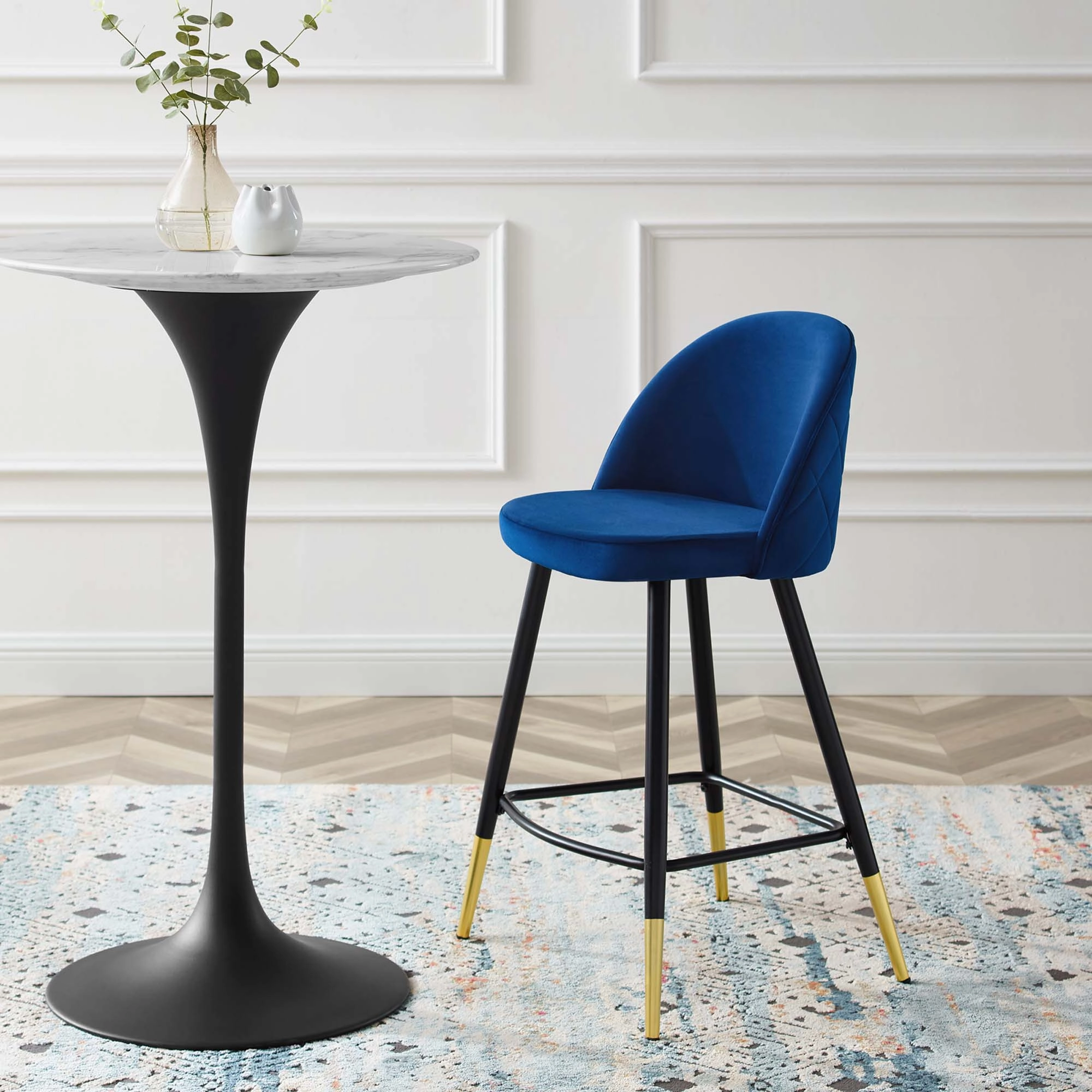 Cordial Performance Velvet Counter Stools Set of 2 by Modway