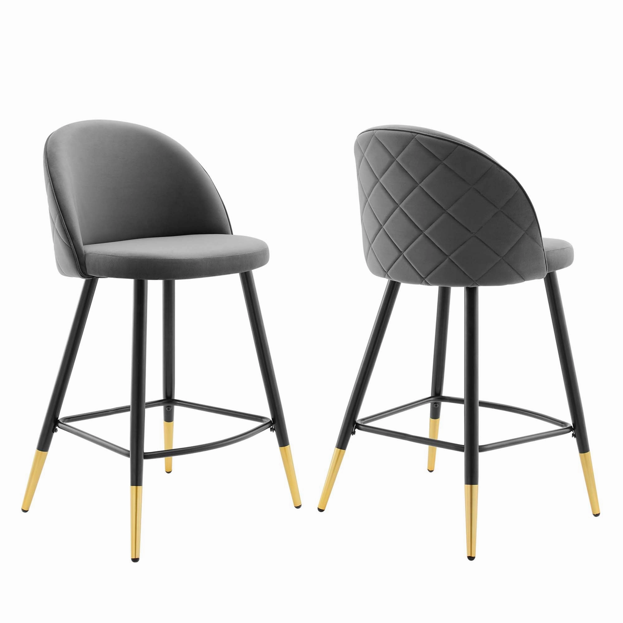 Cordial Performance Velvet Counter Stools Set of 2 by Modway