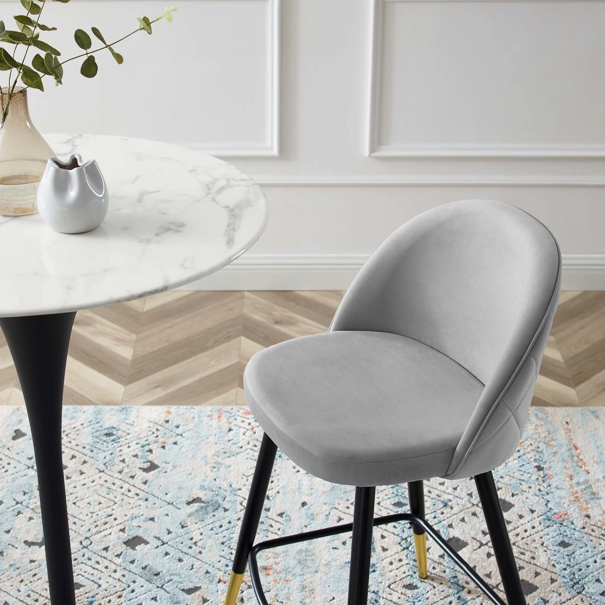 Cordial Performance Velvet Counter Stools Set of 2 by Modway