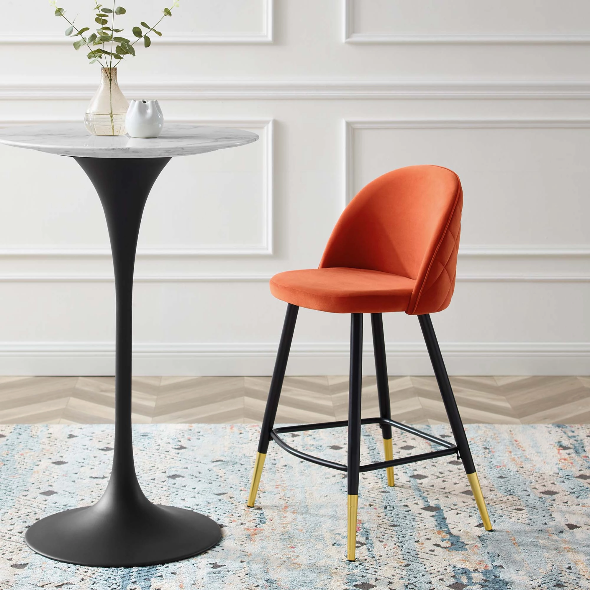 Cordial Performance Velvet Counter Stools Set of 2 by Modway