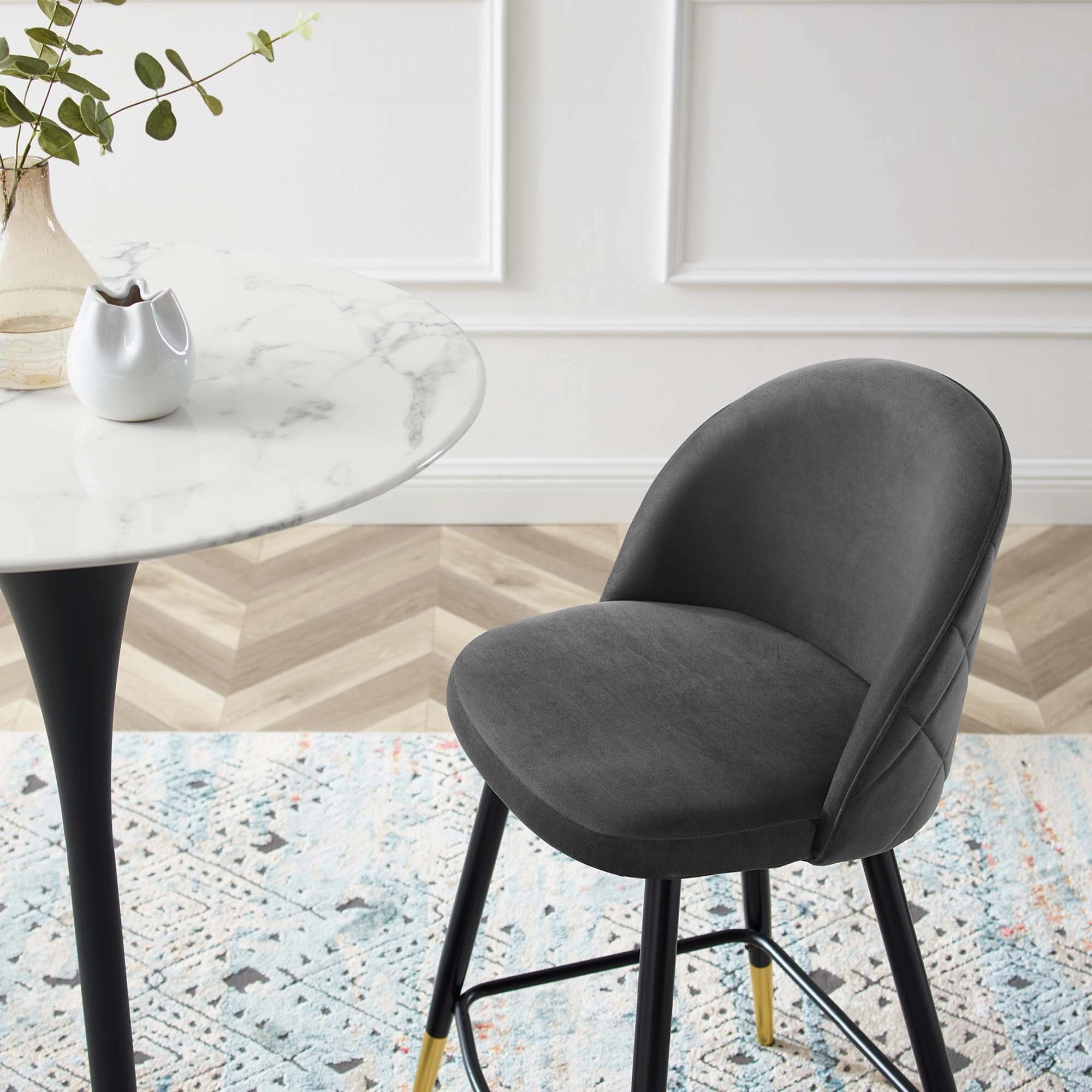 Cordial Performance Velvet Counter Stools Set of 2 by Modway