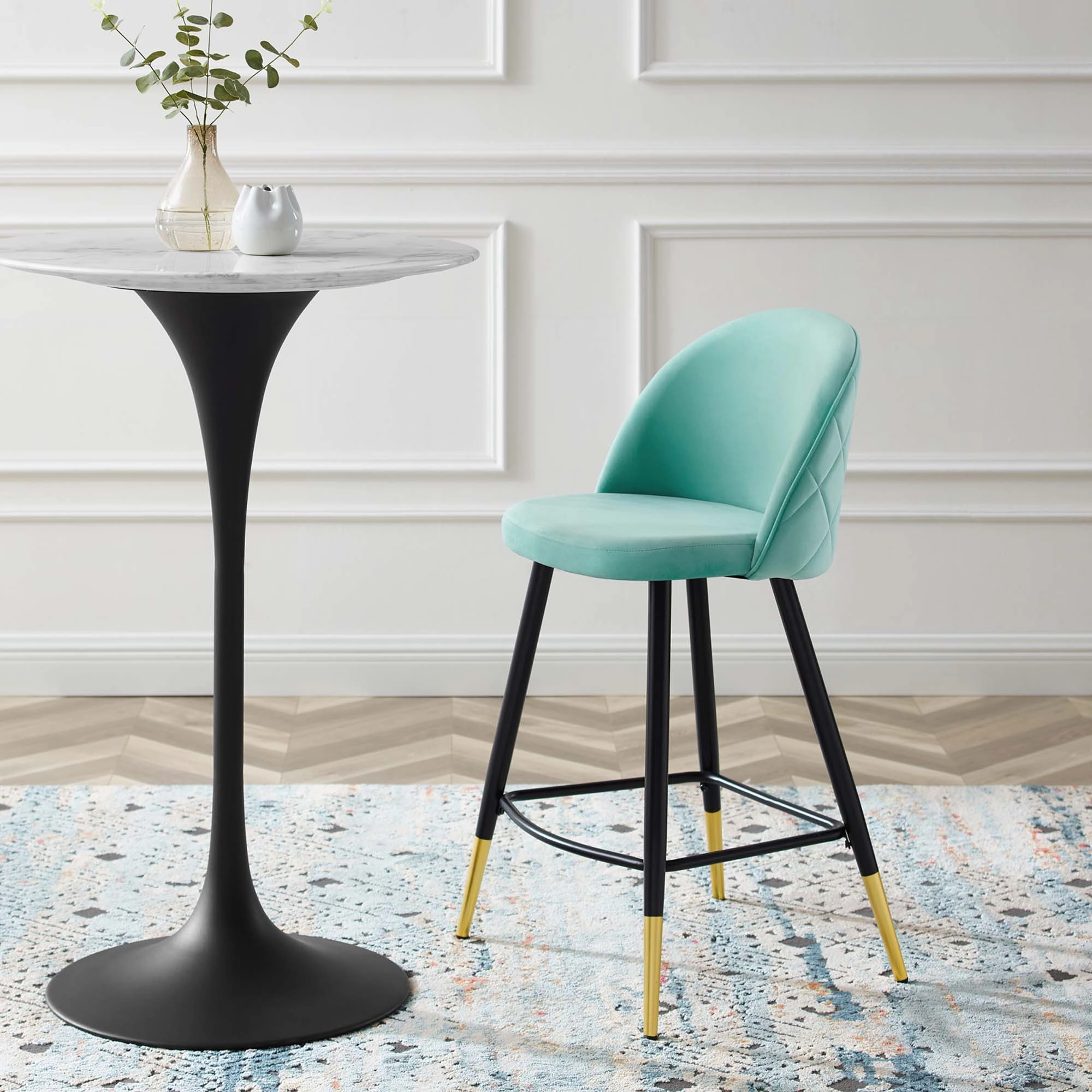 Cordial Performance Velvet Counter Stools Set of 2 by Modway