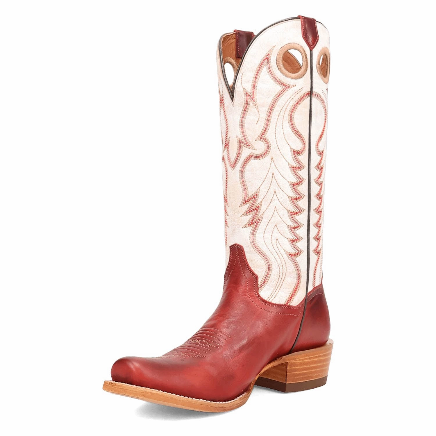 Dan Post Womens Adelaide Red/White Leather Cowboy Boots