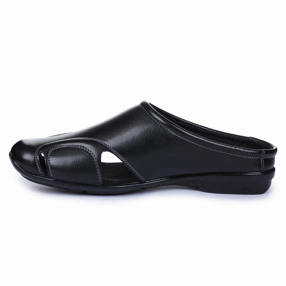 Fortune Black Casual Slip-on Mules For Men J-153 By Liberty
