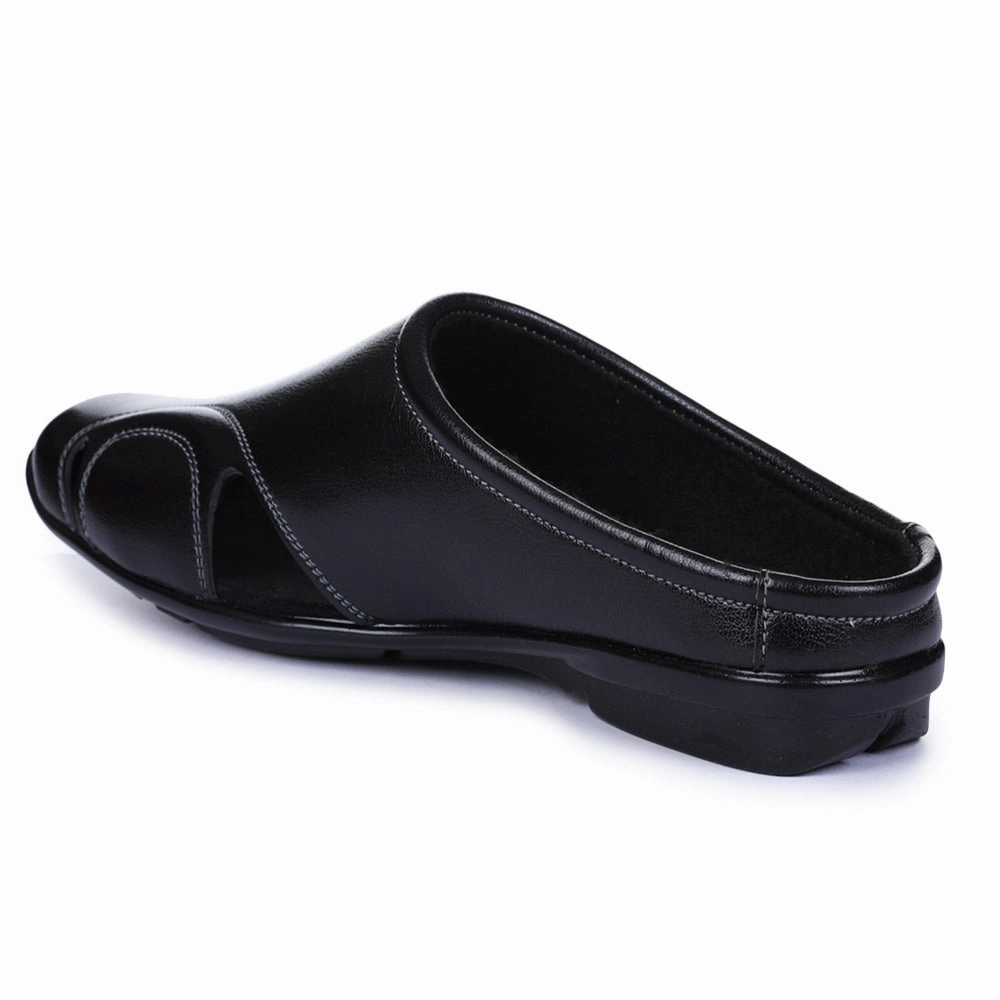 Fortune Black Casual Slip-on Mules For Men J-153 By Liberty