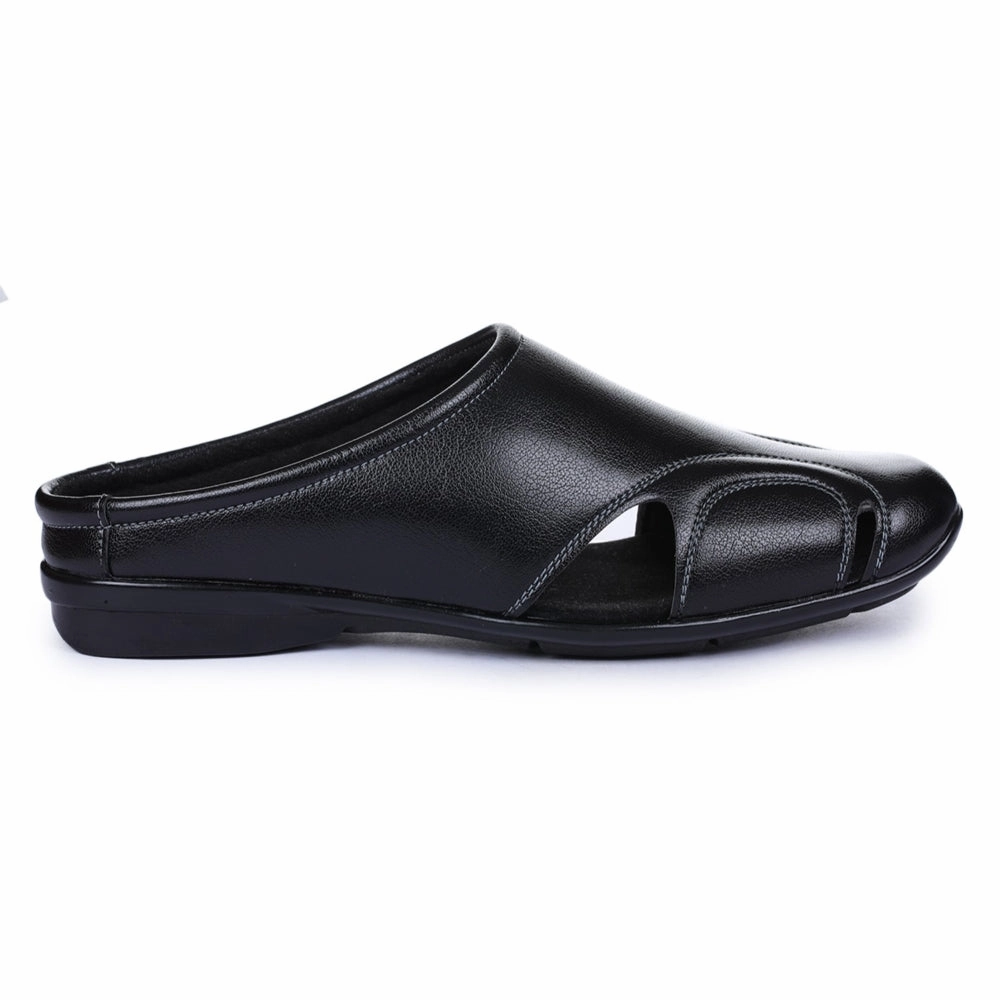 Fortune Black Casual Slip-on Mules For Men J-153 By Liberty
