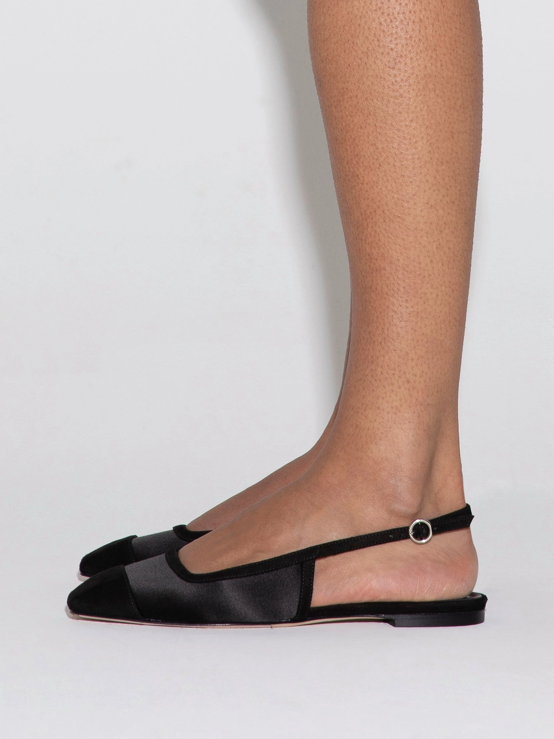 Geraldine Satin Toe-Cap Slingback
