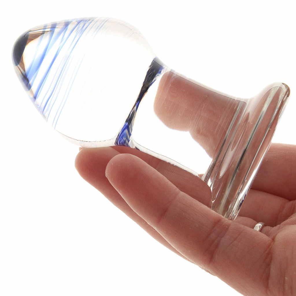 gläs Amethyst Rain Glass Butt Plug