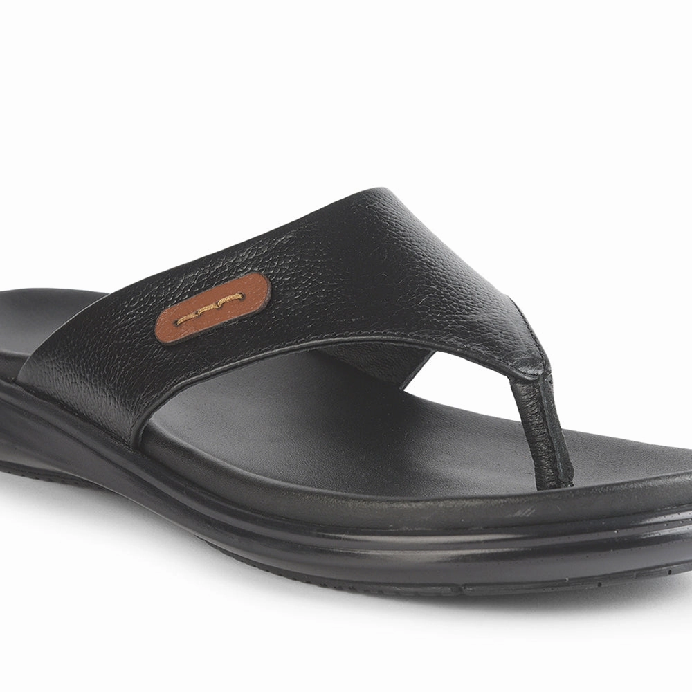 Healers Casual Black Slipper For Men MDL-05 By Liberty