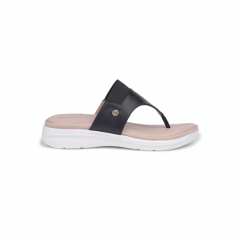 Healers Casual Black Slipper For Women SFL-14 By Liberty
