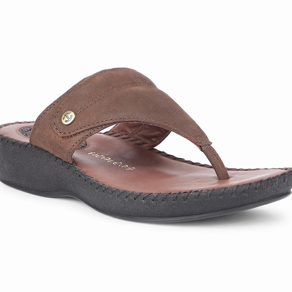 Healers Casual Brown Slippers For Women J332-11 By Liberty