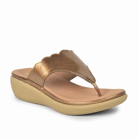 Healers Casual (Golden) Slipper For Ladies GIF-210 By Liberty