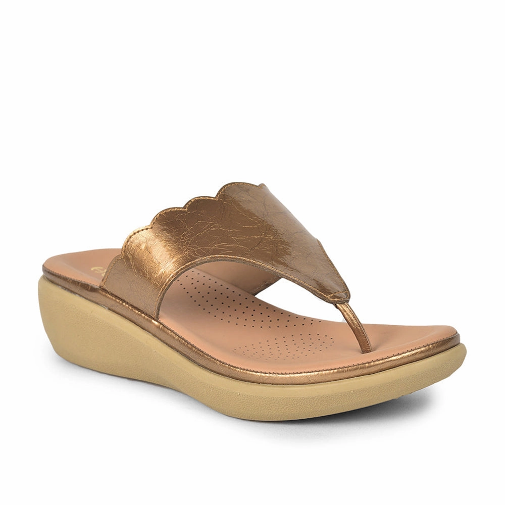 Healers Casual (Golden) Slipper For Ladies GIF-210 By Liberty
