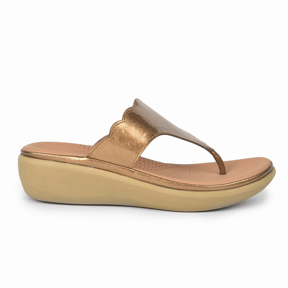 Healers Casual (Golden) Slipper For Ladies GIF-210 By Liberty