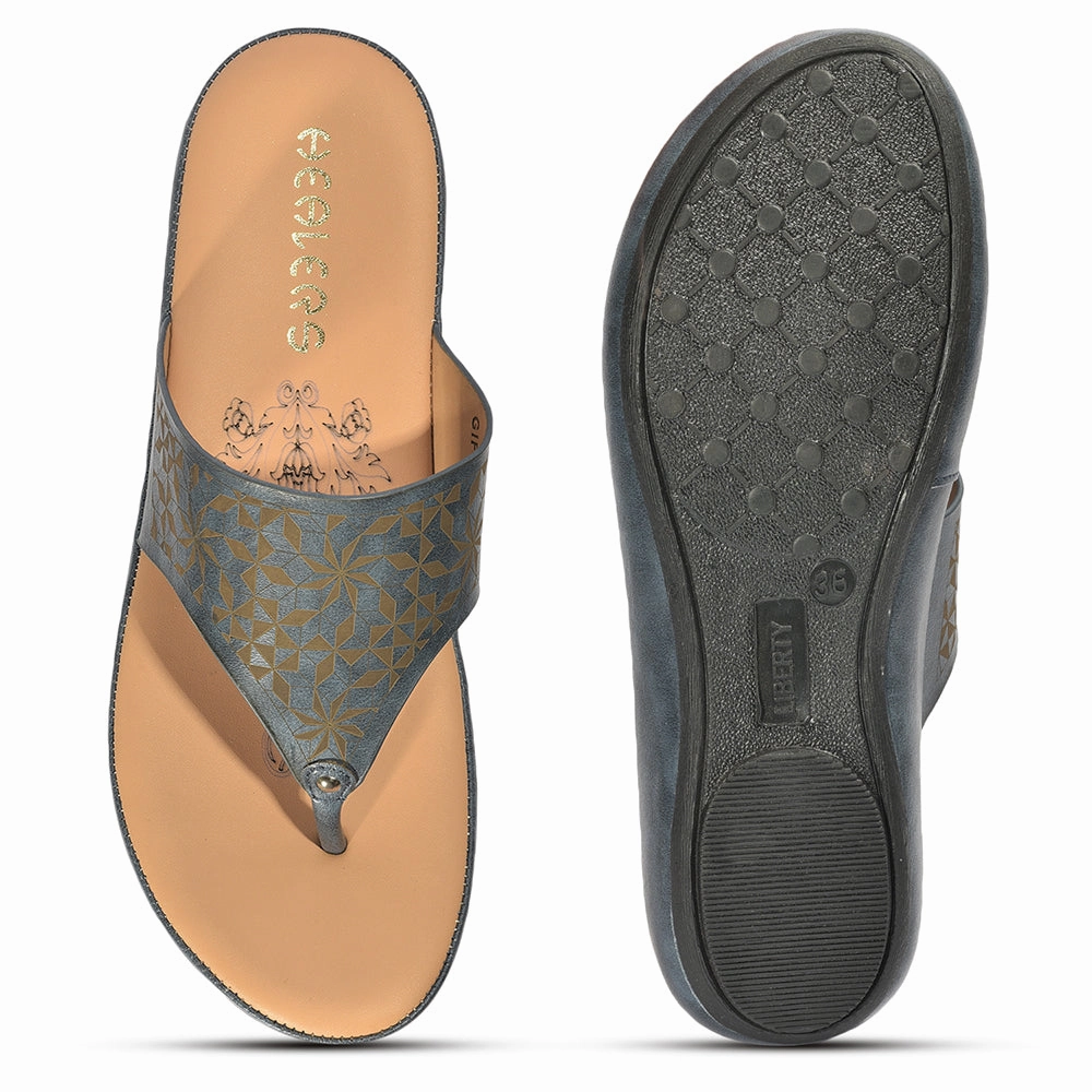 Healers Casual (N.Blue) Slipper For Ladies GIF-224 By Liberty