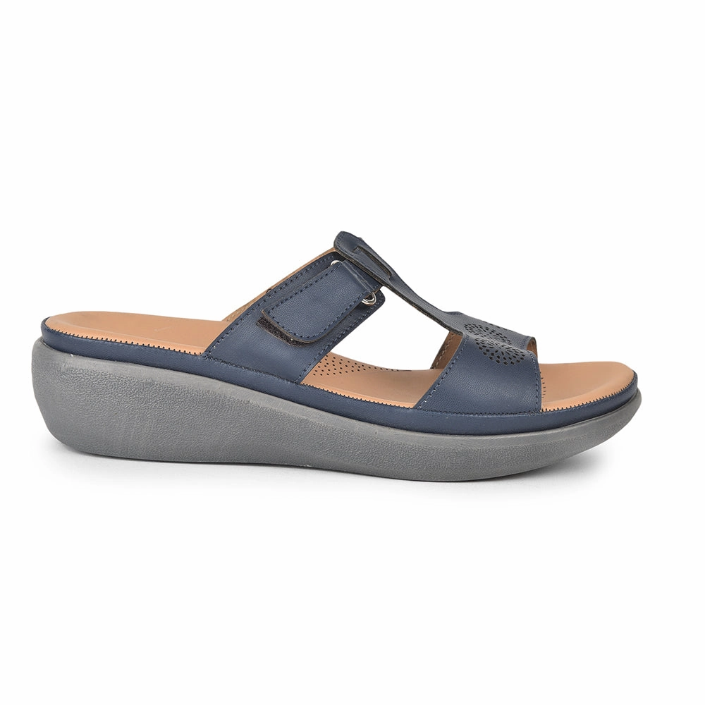 Healers Casual Navy Blue Slippers For Women GIF-209 By Liberty