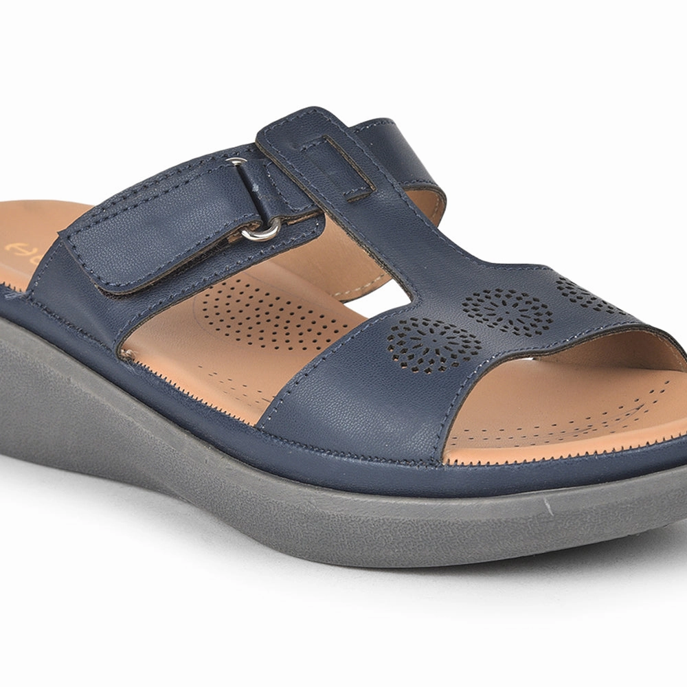 Healers Casual Navy Blue Slippers For Women GIF-209 By Liberty