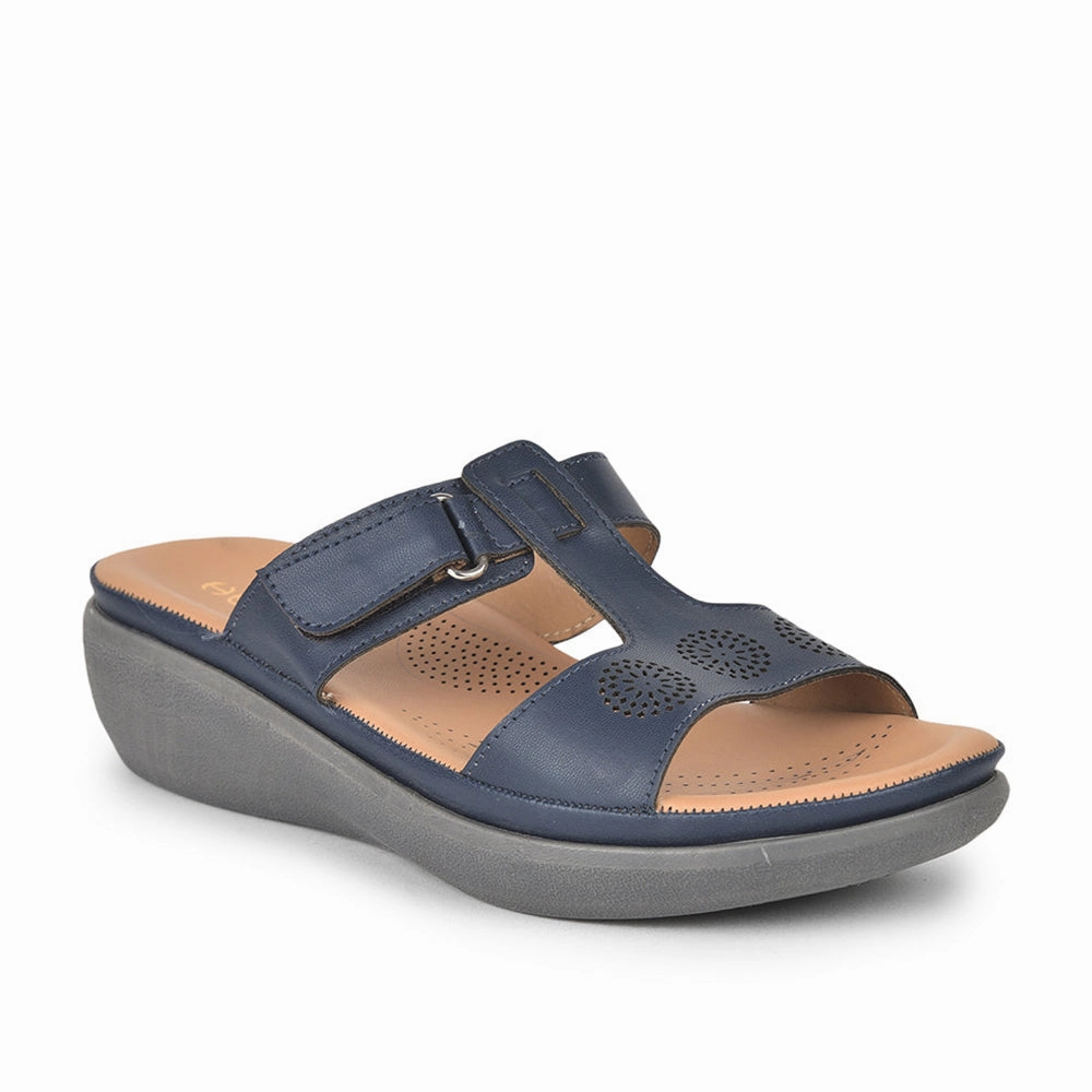 Healers Casual Navy Blue Slippers For Women GIF-209 By Liberty