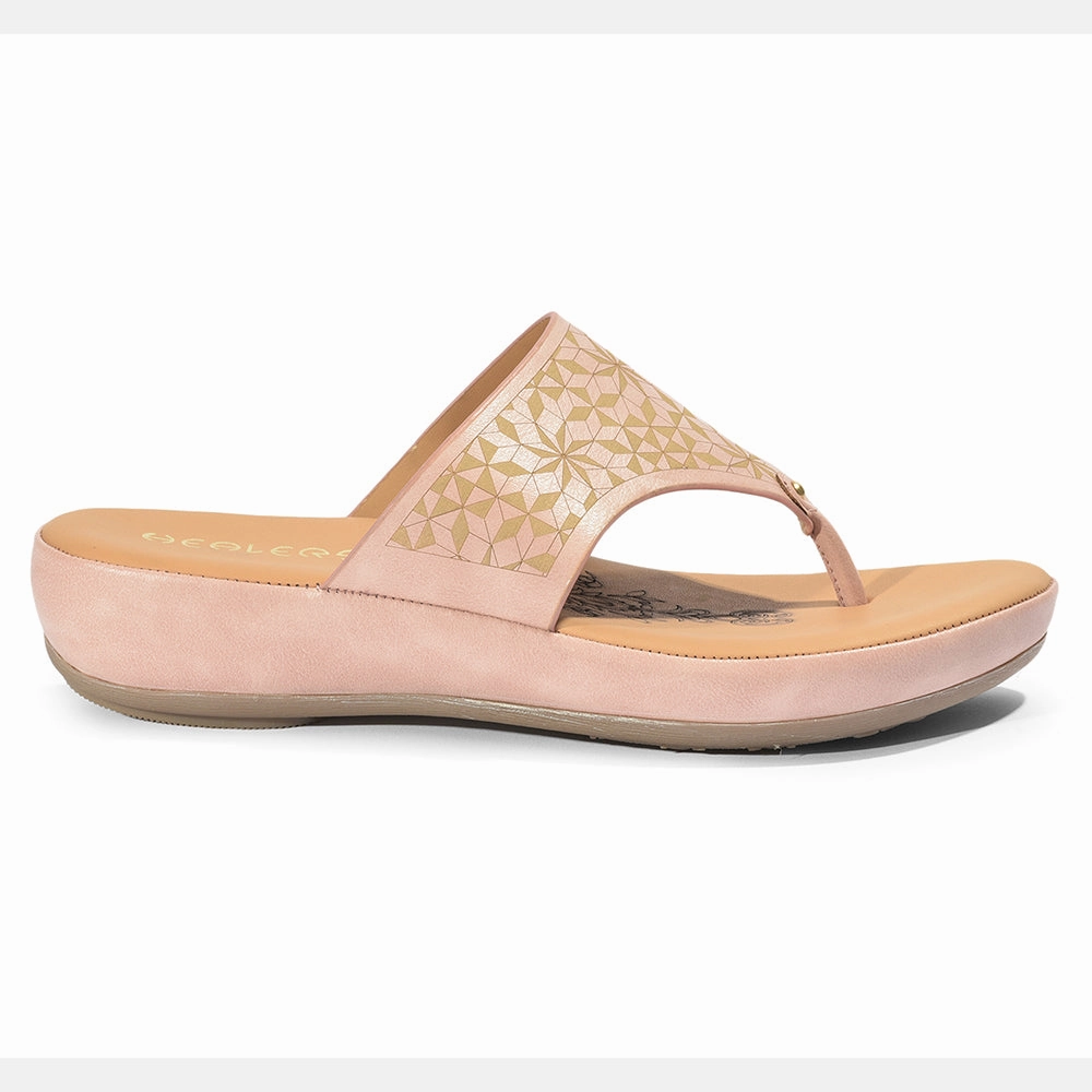 Healers Casual (Peach) Slipper For Ladies GIF-224 By Liberty