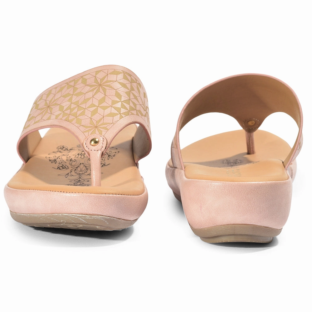 Healers Casual (Peach) Slipper For Ladies GIF-224 By Liberty