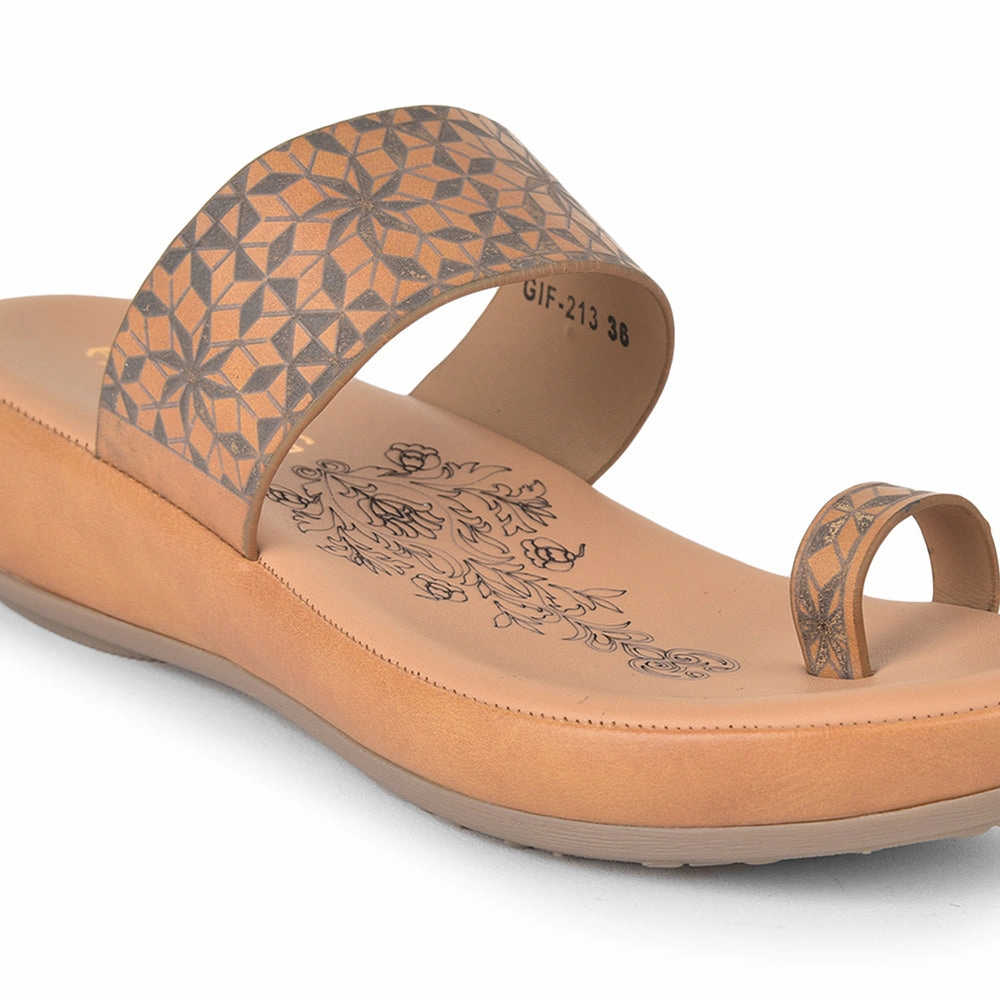 Healers Comfort (Tan) Thongs For Ladies GIF-213 By Liberty