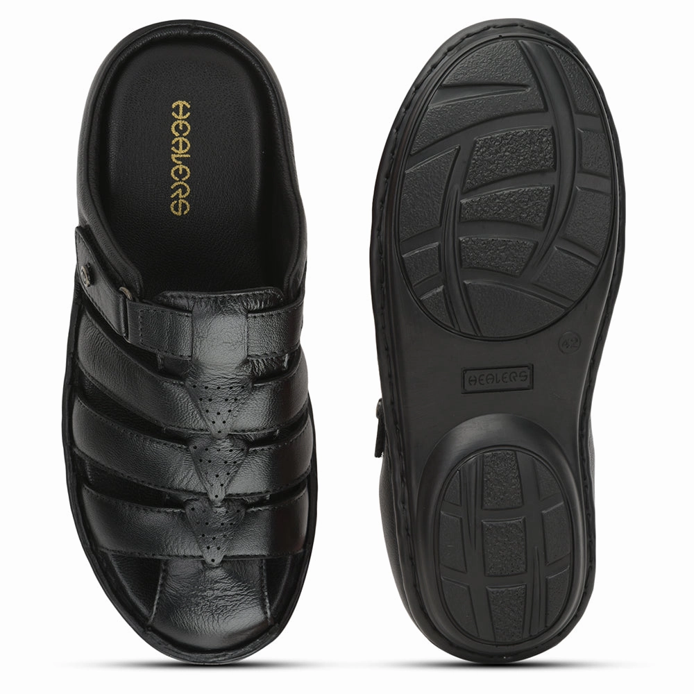 Healers Formal Sandal For Men (Black) ER-54 By Liberty
