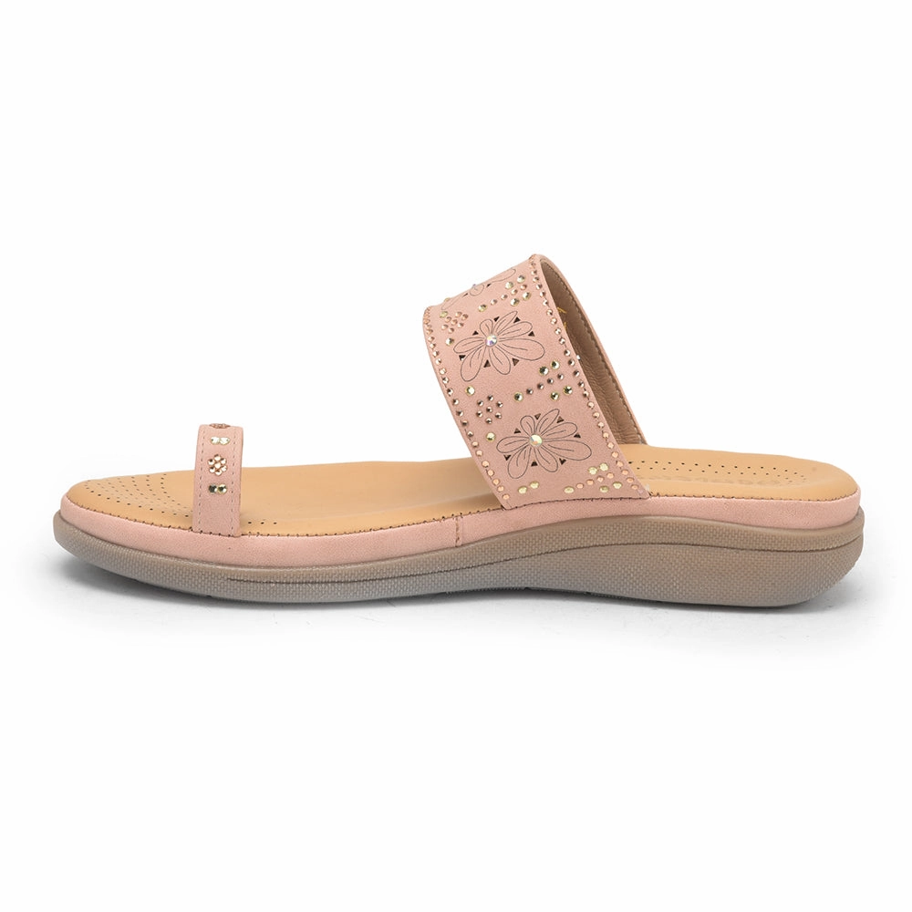 Healers Peach Fashion Toe Ring Slipper For Women ELN-12 By Liberty