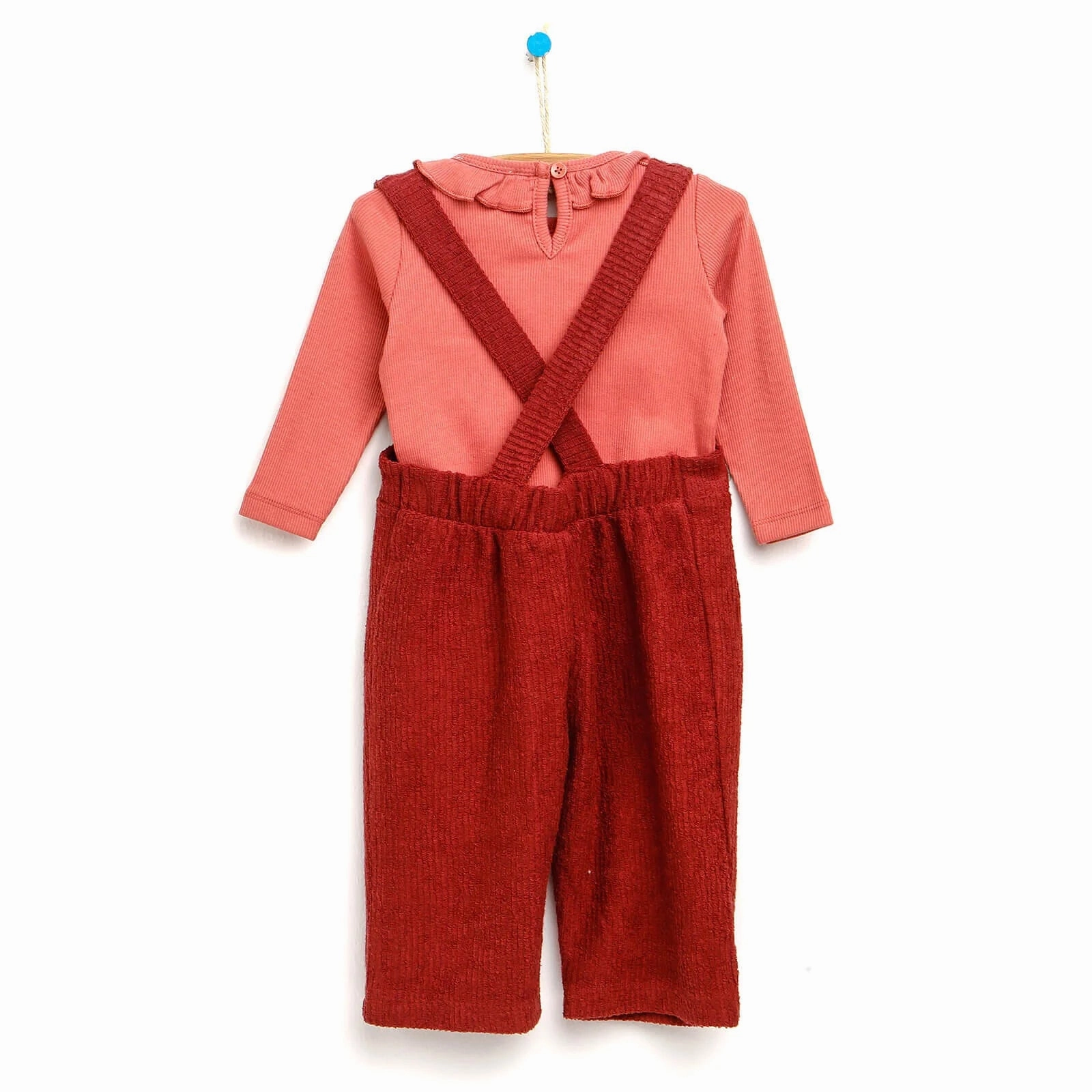 HelloBaby Overall Shorts-Sweatshirt - Pink