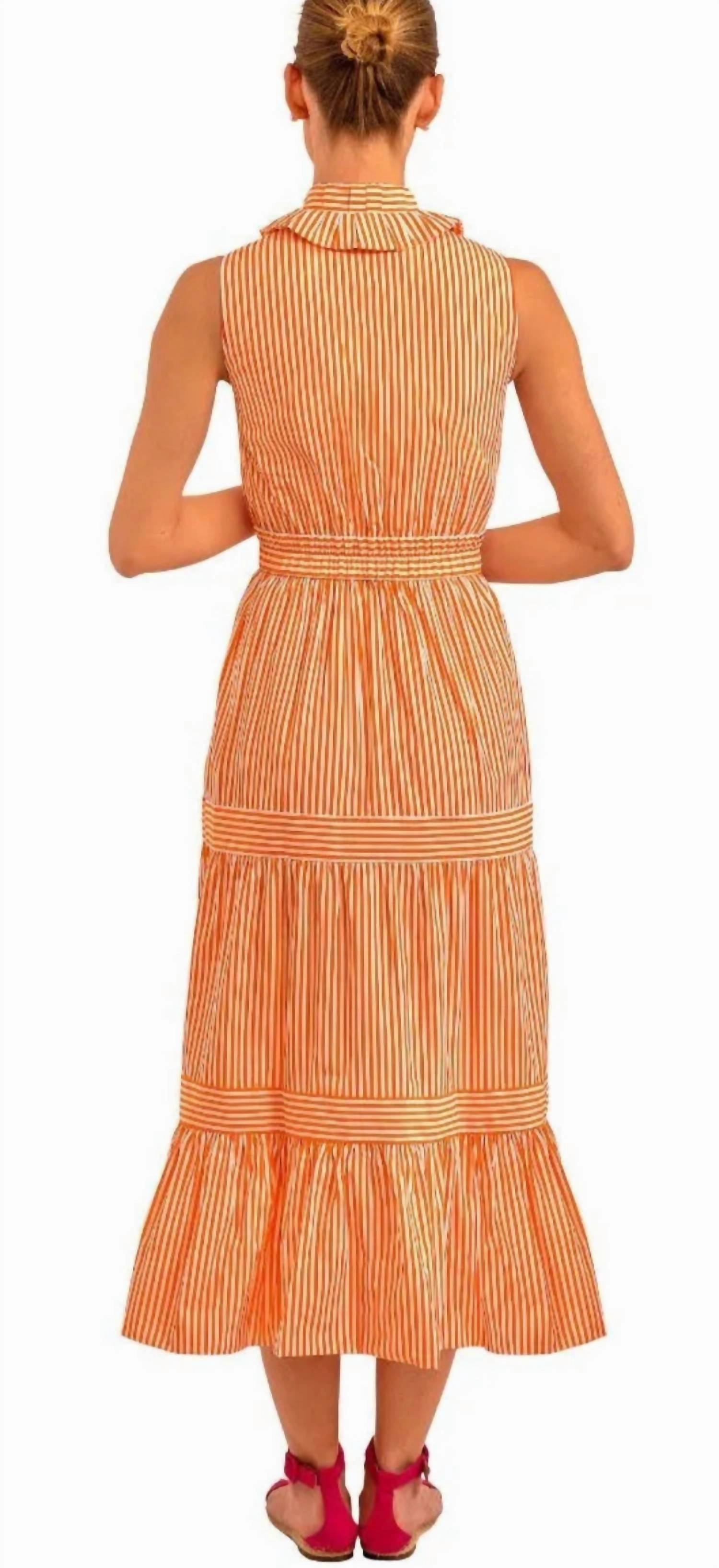 Hope Maxi Striped Dress In Orange/white