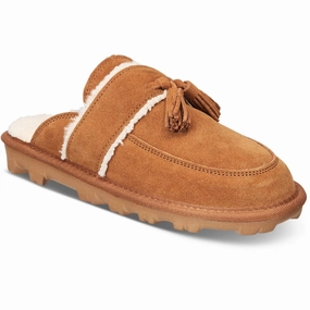 Laneyy Womens Faux Fur Lined Leather Slide Slippers