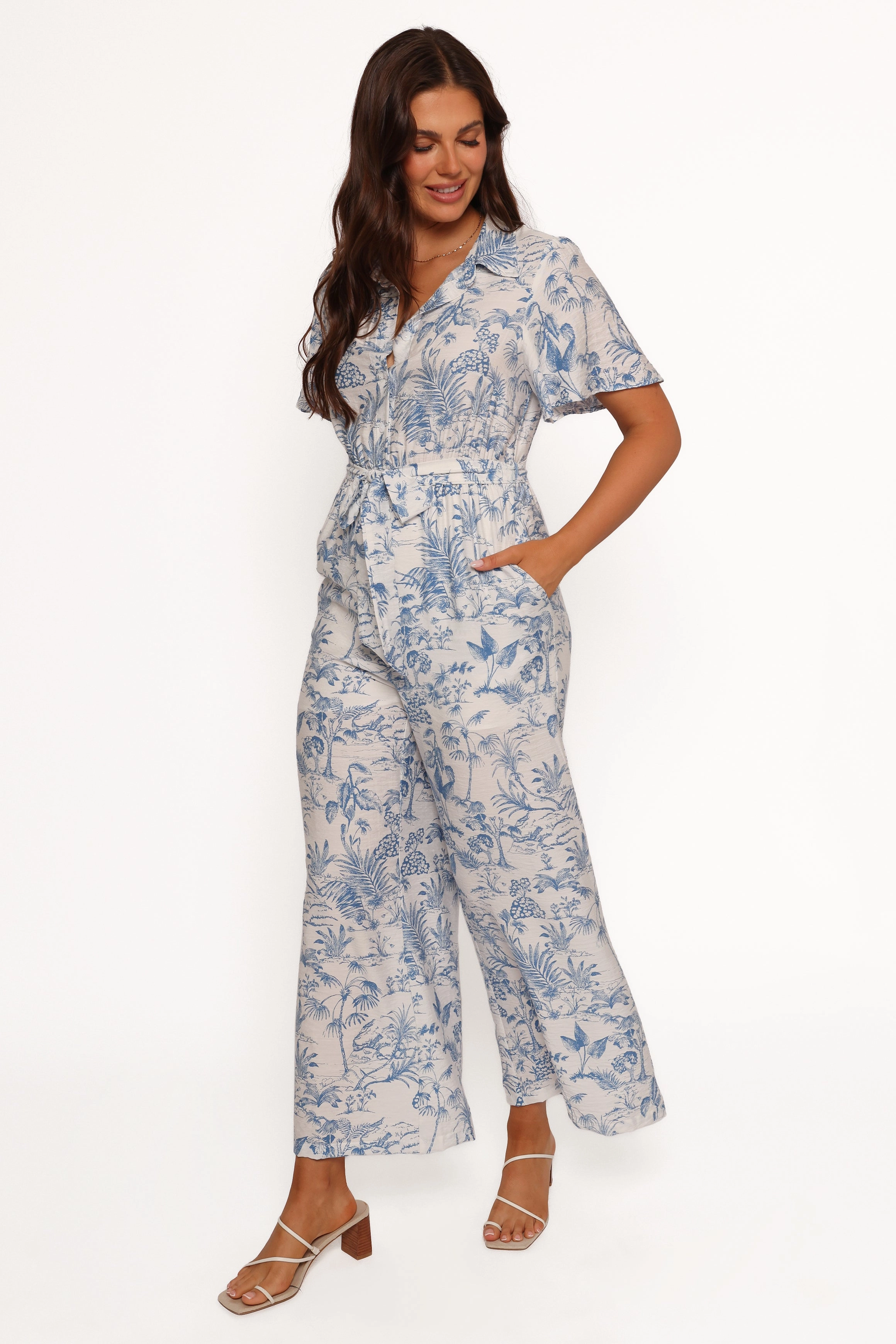 Lara Jumpsuit - Blue White