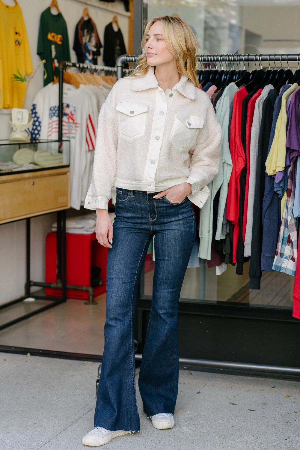 Lily High Rise Raw Hem Flare